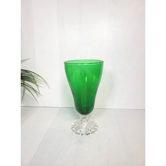 Vintage Burple Ice Tea Goblet Forest Green, Anchor Hocking 6-3/4" - Picture 1 of 3